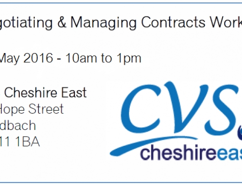 Negotiating & Managing Contracts Workshop – 26 May 2016 – CVS Cheshire East